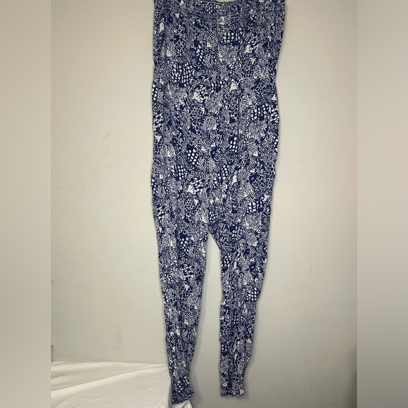 Lilly Pulitzer Target Blue White Strapless UpStream Fish Print Jumpsuit Size 1X - Picture 3 of 8